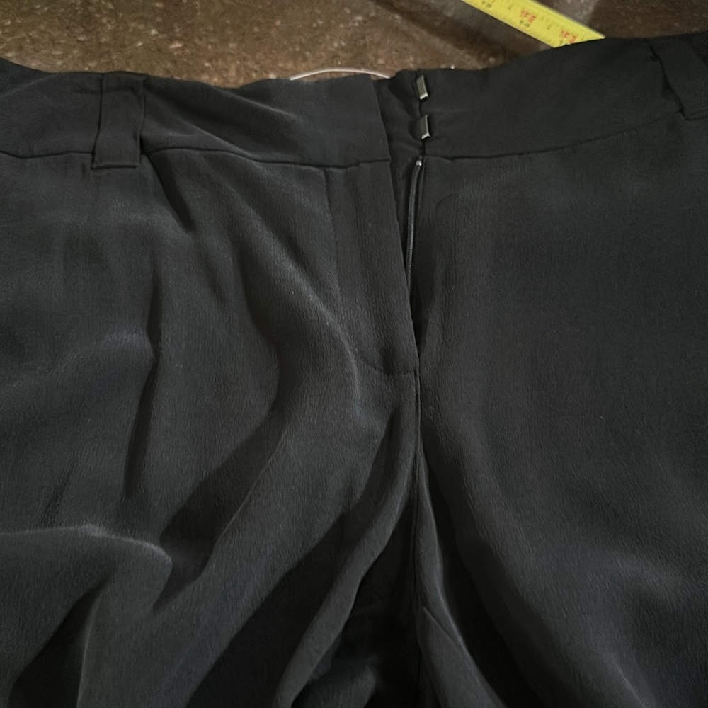 New with tags Eileen Fisher black crop silk georgette crepe 100% silk - Picture 5 of 12